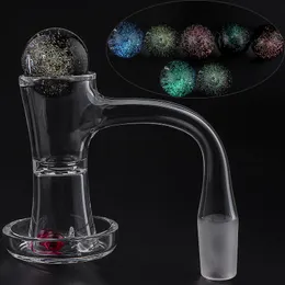 DHL Full Weld Hourglass Smoking Terp Slurper Quartz Banger mit Glasmarmor-Rubinperlen, abgeschrägter Kante, nahtlos geschweißte Slurpers-Nägel für Glas-Wasserbongs-Rigs