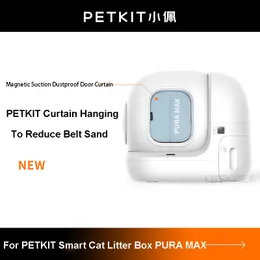 Andra katttillbehör PETKIT kattlåda Automatisk toalett Magnetsug Dammtät dörrgardin för att reducera sand för PURA MAX sandlådetillbehör 221021