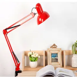 Bordslampor LED-lampa American Long Arm Folding E27 Clip-On Learning Reading Nail Art Tattoo POGRAPHY LIGHING EU/US Plug