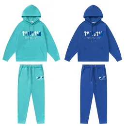 Trapstar Men/Women Tracksuit biały niebieski ręcznik haftowane polarne bluzy bluzy