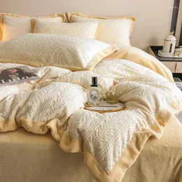 Bedding Sets Four-Piece Velvet Bed Set Winter Coral Fleece Warm And Comfortable Quilt Cover Thickened Milk Fiber