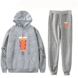 Herrspårar för män/kvinnors avslappnade sportdräkter Charli Damelio Merch Hoodie Sweatpants Skjorta och Pant Set Unisex -kläder