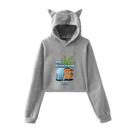 Kvinnors hoodies tröjor Coryxkenshin Mo Diamonds Pullover Hoodie Merch for Girls Cat Ear Crop Top Youth Str 2d Women-Clo