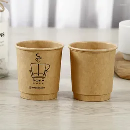 Gift Wrap Disposable Kraft Paper Porridge Bucket Cup Take Away Noodle Custom Made Soup Round Salad Packing Bo