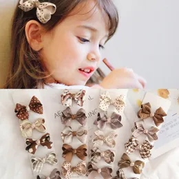 Accessori per capelli 2022 Fashion 5pcs/Set Girls Tiny Bowknot Clips in stile coreano Stampa carina bambini Baby Butterfly Hairpin