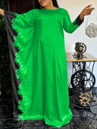 Casual klänningar överdimensionerade Autumn Sundres Vonda 2022 Kvinnor Vintage Long Flare Sleeve Kaftan Dress Bohemian Vestido Tryckt sundress Femme