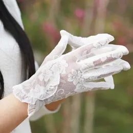 Fingerless Gloves Gloves Women Touch Screen Woman Decent Lace Gloves Lotus Floral Elegant Lady Party Wrist Sunproof Sunscreen Female Driving Glove L221020