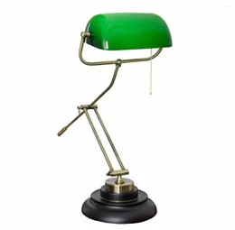 Bordslampor Retro Green Led Old Shanghai El Living Room Dining Bar Study Desk Bank Lamp