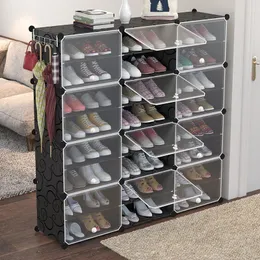 Clothing Storage DIY Multilayer Shoe Rack Detachable Dustproof Cube Cabinet Home Furniture Standing Space-saving Stand Holder Shoes Organize