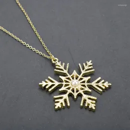Choker Year Christmas Gift Fashion Snowflake Pendant Charm Necklace Winter Fine Jewelry Gifts For Women Her