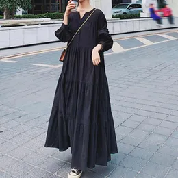 Abiti casual Donne Street Big Swing Dress Giappone Corea Ins Retronn Lantern Long Sleeve Style Epburn Female Vestido
