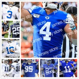 Custom Brigham Young Cougars Football Byu costurou Jersey Zach Wilson Jack