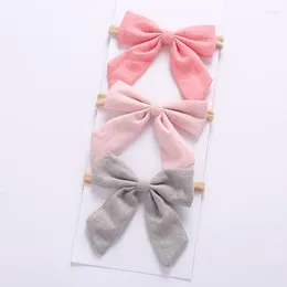 Hair Accessories Baby Headband Girls Bows Hairband For Children Cotton Linen Bandeau Fille Infant Head Band Toddler Elastic