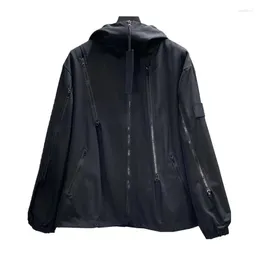 Erkek ceketleri açık kapüşonlu ceket erkekler fermuar fonksiyonel rüzgar geçirmez rüzgar geçirmez bahar sonbahar ceket jaqueta masculina m-3xl mA550