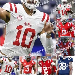 American College Football Wear Custom Ole Miss Rebels Maglie cucite da calcio AJ Brown Matt Corral DaMarkus Lodge Elijah Moore DK Metcalf Scottie Phillips Isaiah