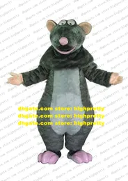 Carino Grigio Remy Django Costume Della Mascotte Ratatouille Topi Mouse Rat Ratton Con Piede Rosa Pancia Ellitica Bianca No.4255