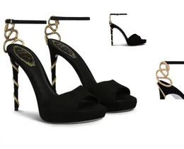 Италия дизайн renecaovilla morgana sandals shoes women gold crystal snake, обернутая водонепроницаем