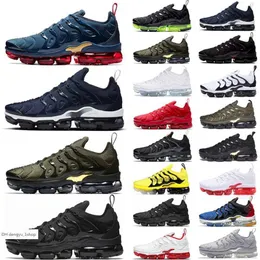 Running Shoes Sports Trainers Sneakers Triple Black Cherry Cool Grey Neon Olive Pure Platinum Dark Blue Tn Plus for Men Big Size Air Nks