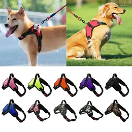 Dog Collars Pet Dogs Adjustable Harness Small And Large Vest 150cm Strong Leash Leashes Reflective Drag Pull Tow