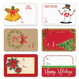 Подарочная упаковка 250шт/рулон Санта -Клаус снеговики этикетки индивидуальные наклейки для контента для рождественских упаковочных пакетов Склейки CP2858