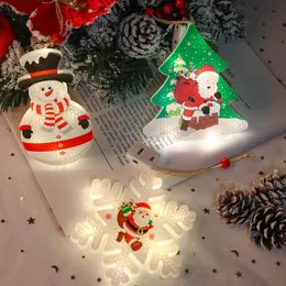 Snowman Socken Snowflake Lights Weihnachtsbaum Anhänger Festliche Atmosphäre Knopf Licht String RRC46