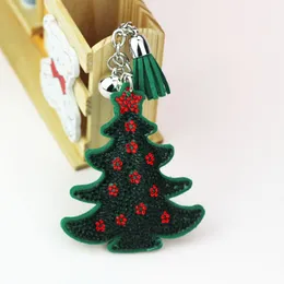 Creative Cute Velet Christmas Snowman Keychain Couple Diamond Christmas Tree Fashion Bag Keychains Pendant Jewelry Gift