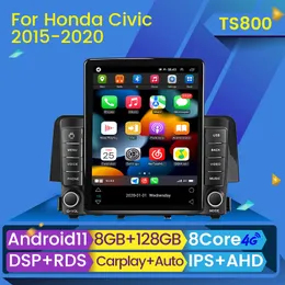 CAR DVDビデオプレーヤーAndroid 11 for Honda Civic 2016-2019マルチメディアステレオナビゲーションGPSラジオオーディオカープレイbt