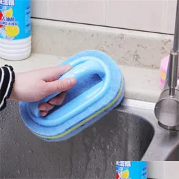 Cleaning Brushes Kitchen Cleaning Bathroom Toilet Glass Wall Clean Bath Brush Plastic Handle Sponge Bottom 20211 Q2 Drop Delivery 202 Dhqmo