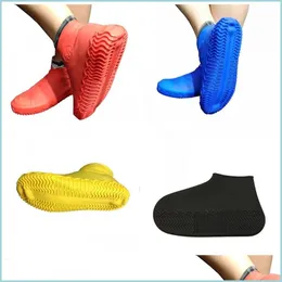 Rain Covers Sile Waterproof Shoe Er Fit Rainy Season Non Slip Rainproof Shoes Ers Outdoor Overshoes Mit Color 7 5Pd E1 Drop Delivery Dhouj