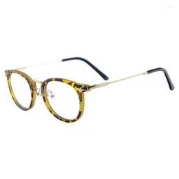 Óculos de sol enquadra homens e mulheres Óculos leves vintage redondo espetáculos de metal plástico para lentes de prescrição Miopia lendo
