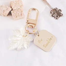 Keychains Women Girls Heart Shell Charms Fashion Elegant Letter Label Imitation Pearls Key Chain Handbag Hanging Pendant Keyring