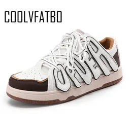 Tênis de vestido Coolvfatbo Men Sports Sneikers confortáveis ​​mulheres respiráveis ​​letra baixa casual letra vulcanize 221022