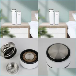 Thermos Sublimazione Vuoto Thermos Tazze Uomo Donna Moda Rivestimento bianco Testa piatta Forma diritta Tazza sottovuoto in acciaio inossidabile 13 5Xy2 J Dhebr