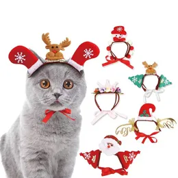 개 모자 장식 고양이 헤드 기어 다양한 애완 동물 사랑스러운 크리스마스 헤드웨어 다양한 패턴 RRA100