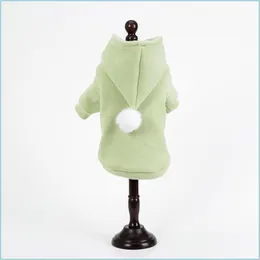 Abbigliamento per cani Autunno Inverno Vestiti per cani Accessori per animali domestici Confortevole Mantieni caldo Cappotto con palla di pelo per cani di piccola taglia Felpe con cappuccio per cuccioli Lovely Drop Dhmua