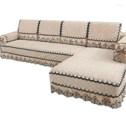 Pokrywa krzesełka europejska sofa designowa z 4 kolorami pluszowa slipcover koronkowa dekoracja luksusowa kanapa do salonu 1 sztuk