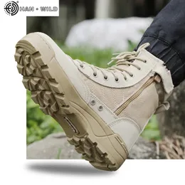 GAI Boots Men Tactical Military Army Breathable Leather Mesh High Top Casual Desert Work Shoes Mens SWAT Ankle Combat Boot 221022 GAI