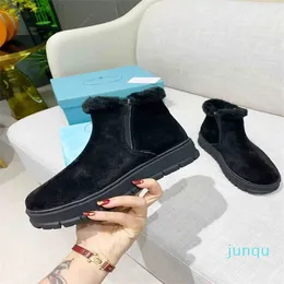 2022 Ankle Boots Snow Boot Wool Flats Super Quality Women 'S Warm Medium Bootie Platform P-Luxury Custom Soft Comfortable Leather Suede Material