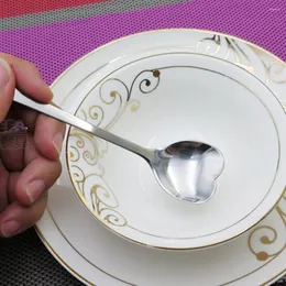 Set di posate "Cucchiaio da dessert a forma di cuore Acciaio inossidabile Argento Miscelatore per tè e caffè Accessori per la cucina del caffè Decor"