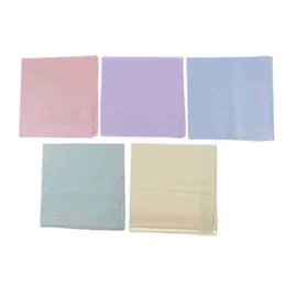 5 Piece Cotton Handkerchiefs Small Tissues Pink zYellow sGreen zabBlue J220816