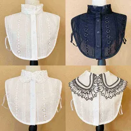 Katoen wit meisjes shird afneembare kraag voor vrouwen blouse Tops fake kragen vrouwelijke ketting kleding decoratieve valse kraag J220816