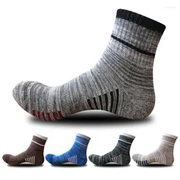 Sports Socks Men Winter Sport Cotton Thick Cushion Cold Snow Warm Sock Outdoor Athletic Hiking Basketball Compression Quarter