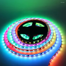 Strips 5V 12V LED Strip Light 5M RGB Waterproof 30/60/144 Led/m WS2811 WS2812 WS2812B DC Lighting Tape Diode Lamp