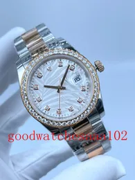 럭셔리 시계 Unisex Watches 새로운 버전 36mm 실버 대나무 잎 다이얼 126233 자동 메키아 인 18k 로즈 골드 브레이슬릿 패션 여성 남성 손목 시계