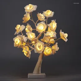 Nattljus Pheila Led Nights Fairy Rose Tree Lamp USB Powered Bedside Study For Christmas Room Desk Holiday Lighting Decoration