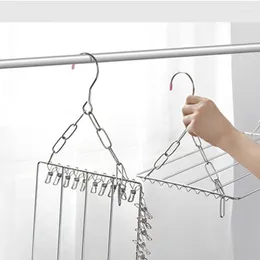 Hangers & Racks Multifunctional Clothes Drying Rack Stainless Steel Laundry Garment Hanger For Hanging Towels Socks Shoes DC156