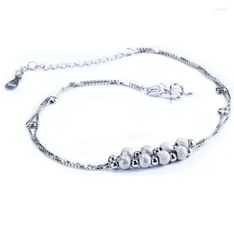 Anklets Sinya 925 Sterling Silver Lucky Beads for Women Girls Loving Gift 22cm 5cm Corean Creative ميزات غير لامعة