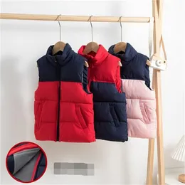 Children's down cotton Waistcoat color matching in winter boys plush thickened warm vest GC1733