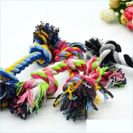 Dog Toys Chews Pets Dogs Cotton Chews Knot Toys Colorf Durable Braided Bone Rope 18Cm Funny Dog Cat Toy M2 Drop Delivery 2022 Home G Dhuba