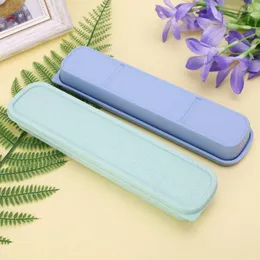 Storage Bottles Portable Eco-Friendly Wheat Straw Cutlery Camping Picnic Box Dishware Kitchen Utensils Case Travel Stationery